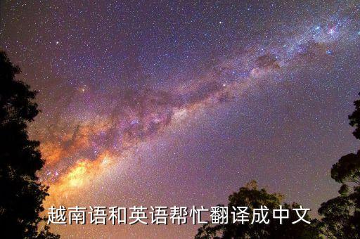 越南語和英語幫忙翻譯成中文