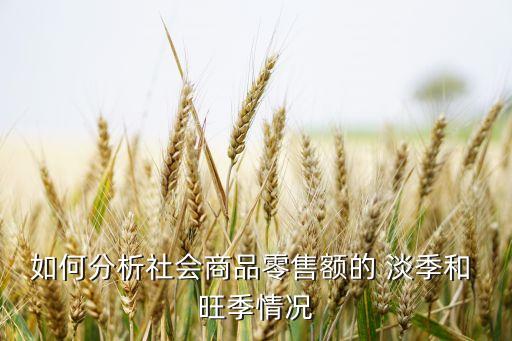 如何分析社會商品零售額的 淡季和 旺季情況