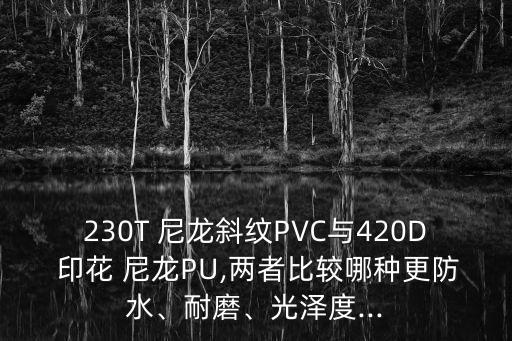 230T 尼龍斜紋PVC與420D 印花 尼龍PU,兩者比較哪種更防水、耐磨、光澤度...