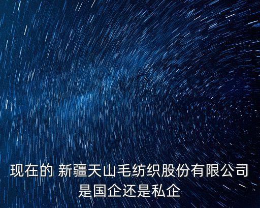 現(xiàn)在的 新疆天山毛紡織股份有限公司是國(guó)企還是私企
