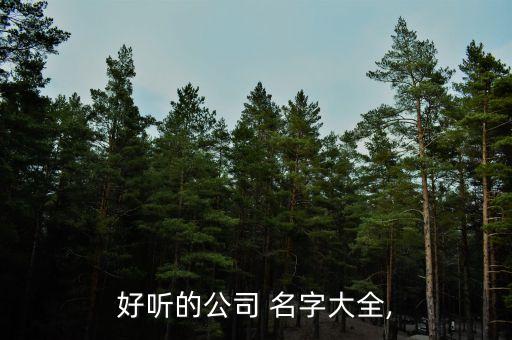 好聽的公司 名字大全,