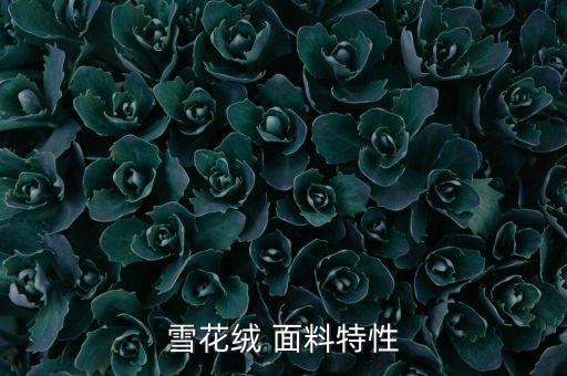 雪花絨 面料特性