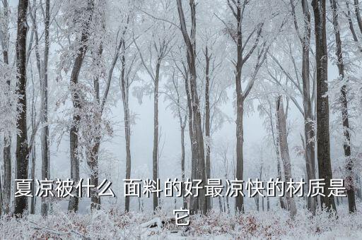 夏涼被什么 面料的好最涼快的材質(zhì)是它