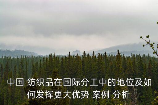 中國(guó) 紡織品在國(guó)際分工中的地位及如何發(fā)揮更大優(yōu)勢(shì) 案例 分析