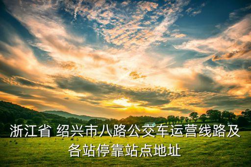 浙江省 紹興市八路公交車運(yùn)營(yíng)線路及各站?？空军c(diǎn)地址