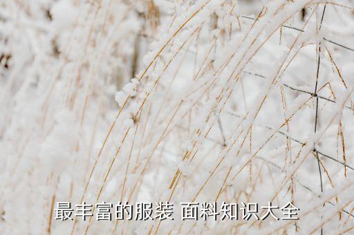 最豐富的服裝 面料知識大全