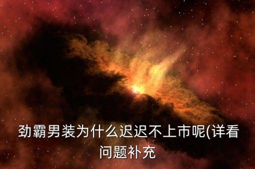  勁霸男裝為什么遲遲不上市呢(詳看問(wèn)題補(bǔ)充