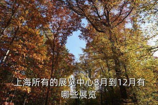  上海所有的展覽中心8月到12月有哪些展覽