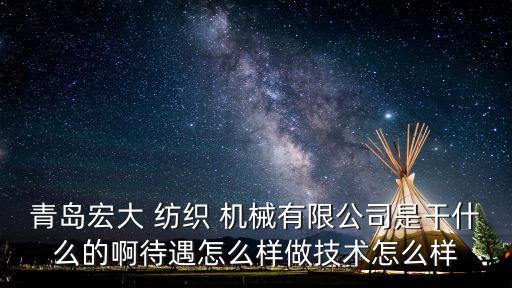 青島宏大 紡織 機(jī)械有限公司是干什么的啊待遇怎么樣做技術(shù)怎么樣