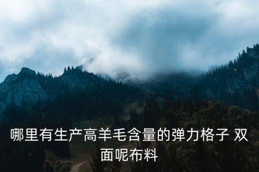 哪里有生產(chǎn)高羊毛含量的彈力格子 雙面呢布料