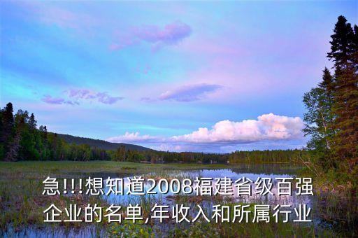急!!!想知道2008福建省級百強(qiáng)企業(yè)的名單,年收入和所屬行業(yè)