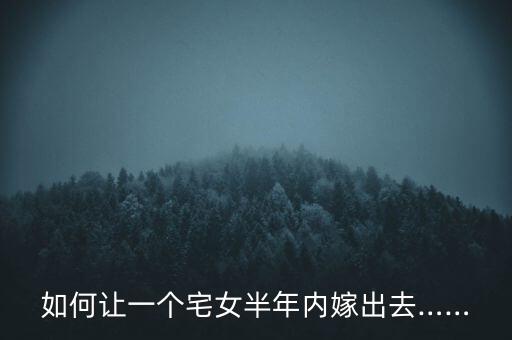 如何讓一個宅女半年內(nèi)嫁出去……