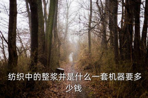  紡織中的整漿并是什么一套機器要多少錢