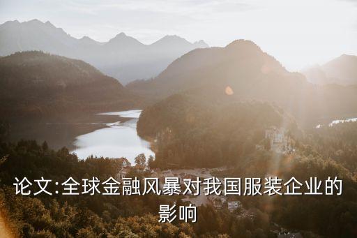 論文:全球金融風(fēng)暴對我國服裝企業(yè)的影響