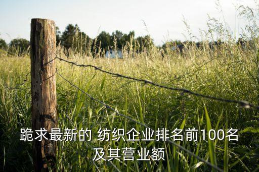 跪求最新的 紡織企業(yè)排名前100名及其營(yíng)業(yè)額