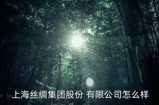  上海絲綢集團股份 有限公司怎么樣