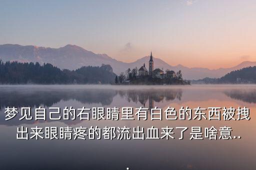 夢(mèng)見自己的右眼睛里有白色的東西被拽出來眼睛疼的都流出血來了是啥意...