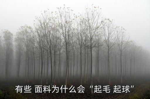 有些 面料為什么會(huì)“起毛 起球”