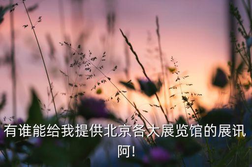 有誰能給我提供北京各大展覽館的展訊阿!
