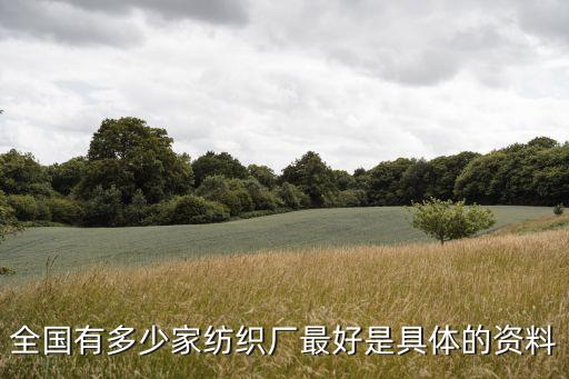 全國有多少家紡織廠最好是具體的資料