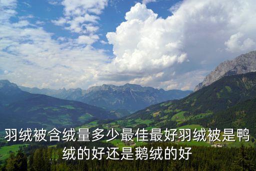 羽絨被含絨量多少最佳最好羽絨被是鴨絨的好還是鵝絨的好