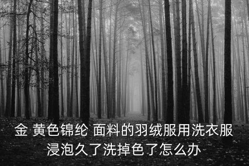 金 黃色錦綸 面料的羽絨服用洗衣服浸泡久了洗掉色了怎么辦