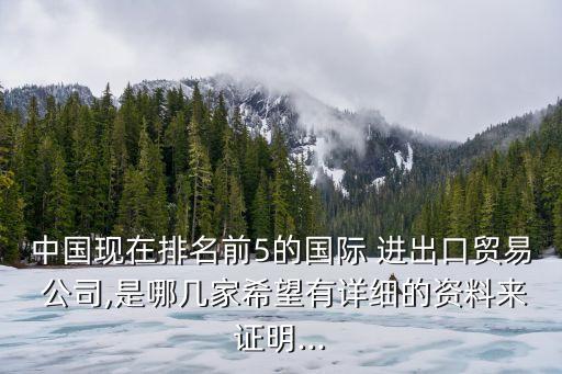 中國現(xiàn)在排名前5的國際 進(jìn)出口貿(mào)易 公司,是哪幾家希望有詳細(xì)的資料來證明...