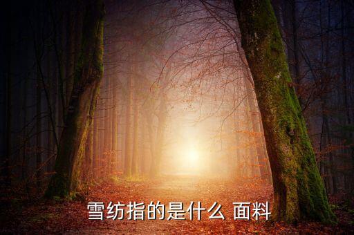 雪紡指的是什么 面料