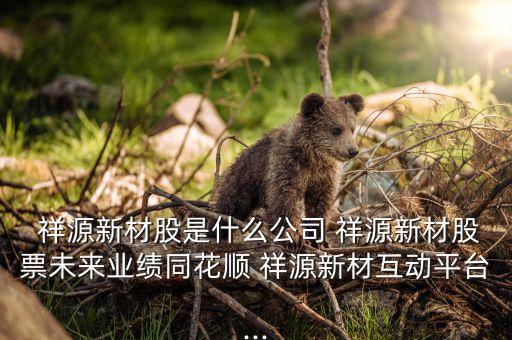  祥源新材股是什么公司 祥源新材股票未來業(yè)績同花順 祥源新材互動平臺...