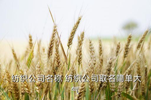  紡織公司名稱 紡織公司取名簡單大氣