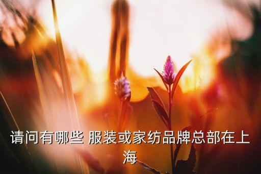 請問有哪些 服裝或家紡品牌總部在上海