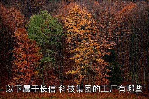 以下屬于長信 科技集團(tuán)的工廠有哪些