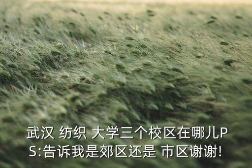 武漢 紡織 大學(xué)三個(gè)校區(qū)在哪兒PS:告訴我是郊區(qū)還是 市區(qū)謝謝!