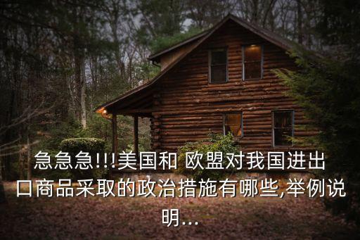 急急急!!!美國和 歐盟對我國進出口商品采取的政治措施有哪些,舉例說明...