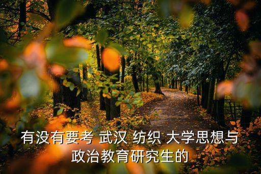 有沒有要考 武漢 紡織 大學(xué)思想與政治教育研究生的