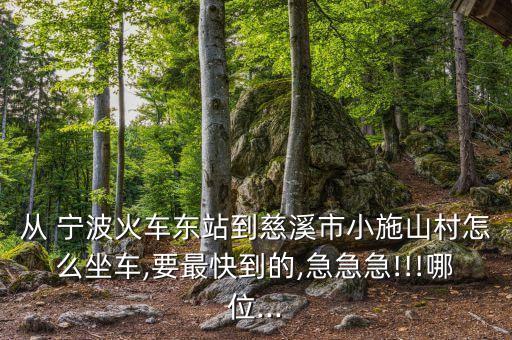 從 寧波火車東站到慈溪市小施山村怎么坐車,要最快到的,急急急!!!哪位...