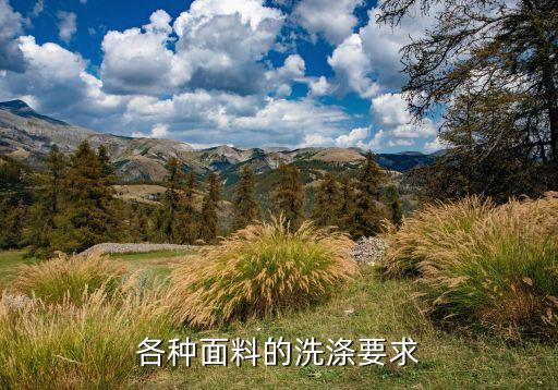 各種面料的洗滌要求