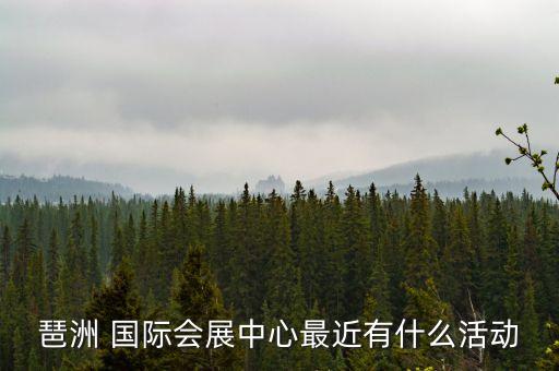琶洲 國際會展中心最近有什么活動