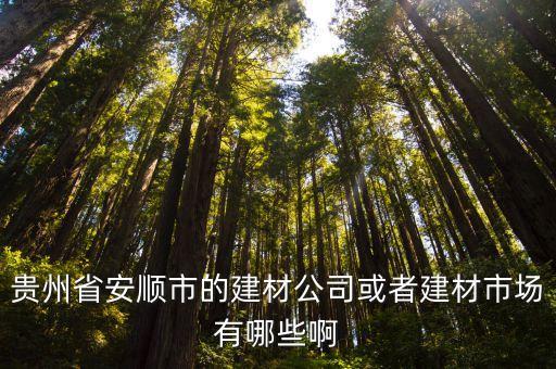 貴州省安順市的建材公司或者建材市場有哪些啊