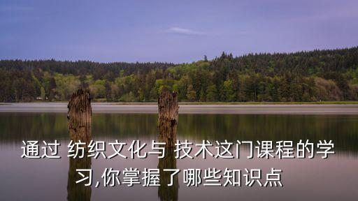 通過 紡織文化與 技術(shù)這門課程的學(xué)習(xí),你掌握了哪些知識點(diǎn)