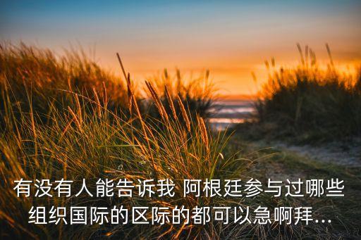 有沒(méi)有人能告訴我 阿根廷參與過(guò)哪些組織國(guó)際的區(qū)際的都可以急啊拜...