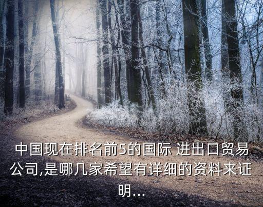 中國現(xiàn)在排名前5的國際 進(jìn)出口貿(mào)易公司,是哪幾家希望有詳細(xì)的資料來證明...