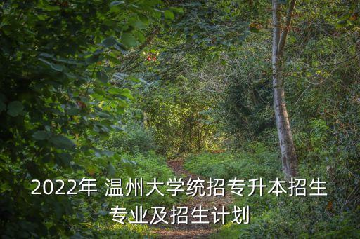 2022年 溫州大學(xué)統(tǒng)招專升本招生專業(yè)及招生計劃