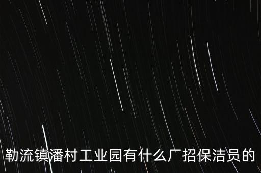 勒流鎮(zhèn)潘村工業(yè)園有什么廠招保潔員的