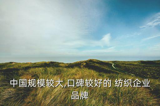 中國規(guī)模較大,口碑較好的 紡織企業(yè)品牌