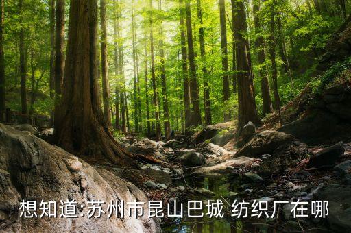 想知道:蘇州市昆山巴城 紡織廠在哪