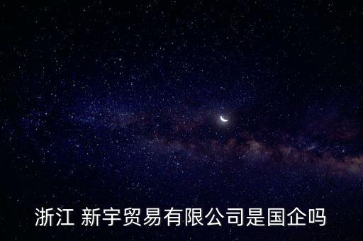 浙江 新宇貿(mào)易有限公司是國企嗎