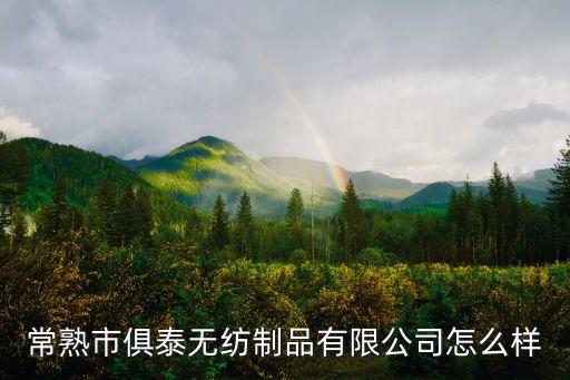 常熟市俱泰無(wú)紡制品有限公司怎么樣