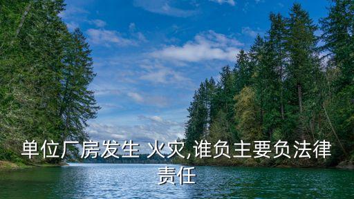 單位廠房發(fā)生 火災,誰負主要負法律責任