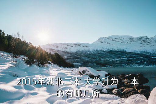 2015年湖北二本 大學(xué)升為 一本的有哪幾所